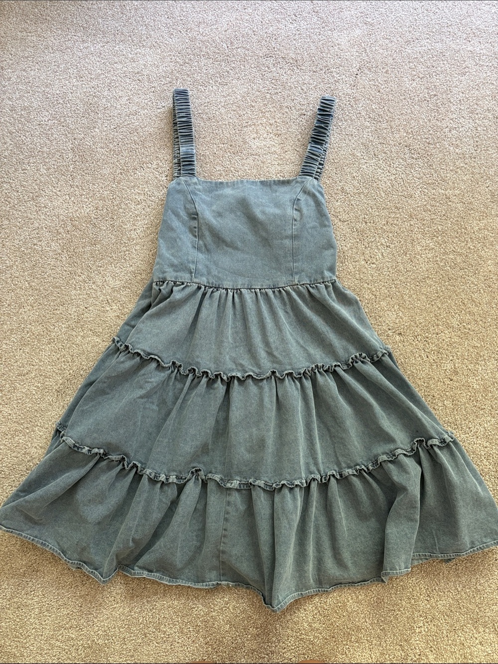 Soft denim summer mini dress